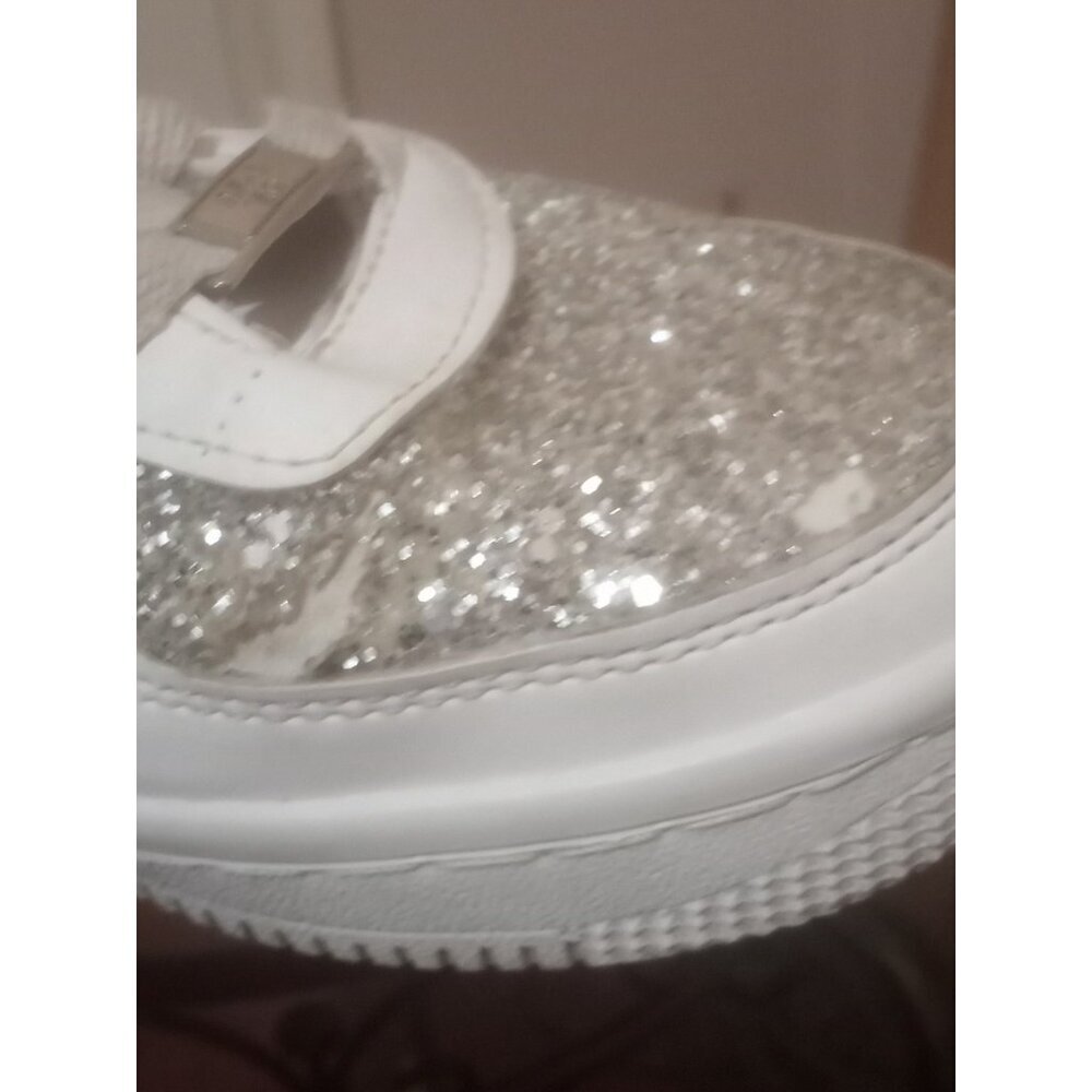 Bling Nike Air Force 1 '07 Shoes with Swarovski Crystal Bedazzled - White Sz 7 - Picture 5 of 13